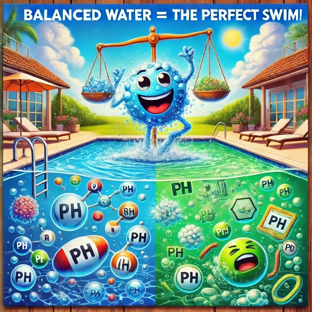 Balanced pool water is essential for safe pool water and prevents algae blooms.